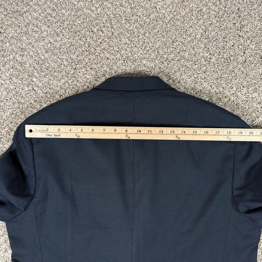 Banana Republic Blazer Mens 44R Navy‎ Blue Slim Fit Textured Two Button Lined